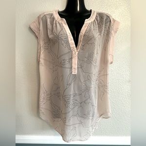 Banana Republic Sheer Pale Pink Top, Size L